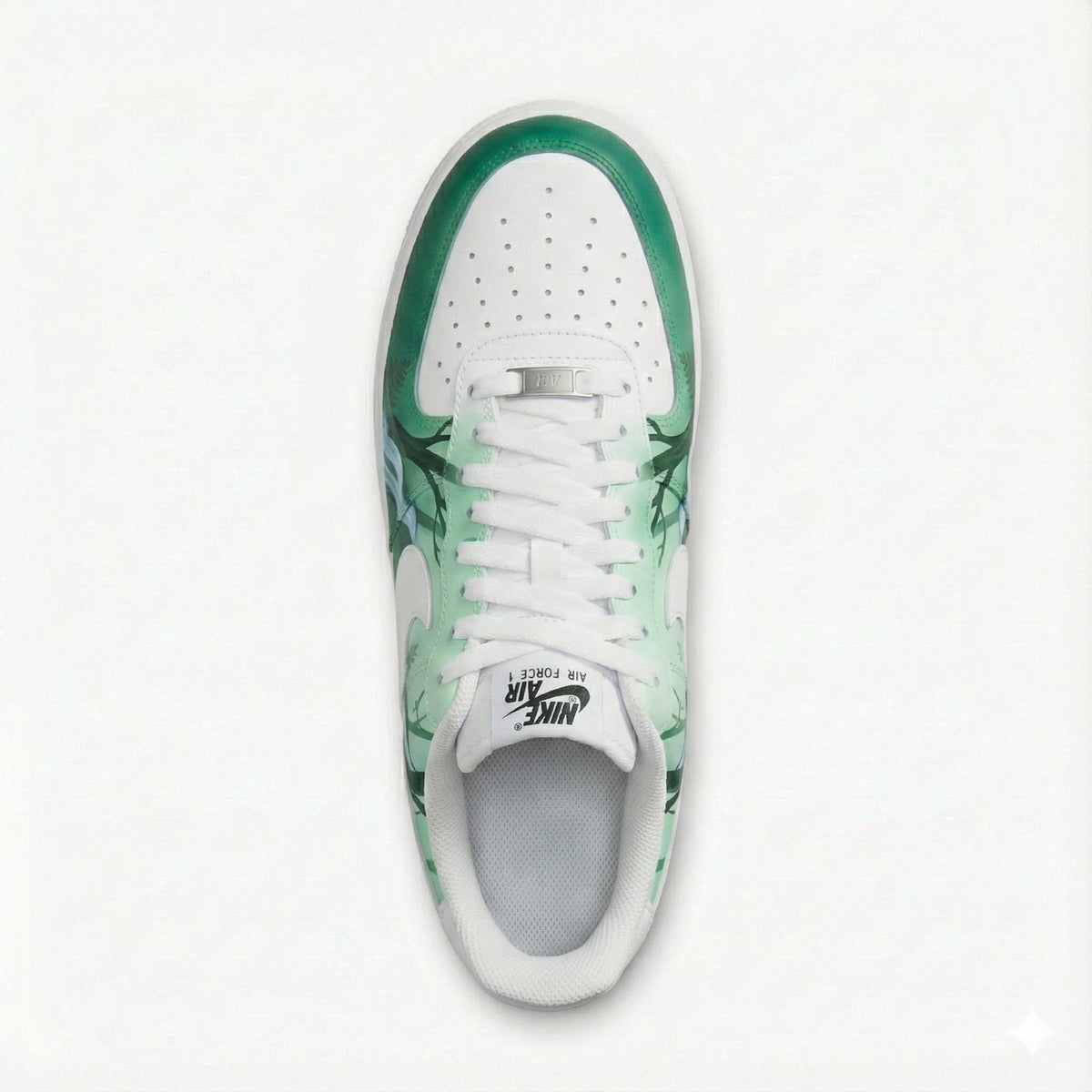 Custom Nike Air Force 1 Shoes | Rainforest Waterfall Green | Rainforest Sneakers AF1