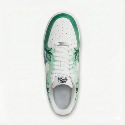 Custom Nike Air Force 1 Shoes | Rainforest Waterfall Green | Rainforest Sneakers AF1