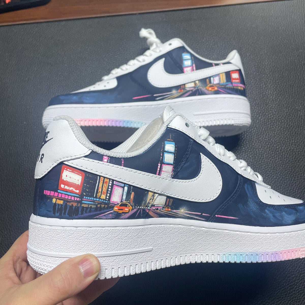 Custom hand-Painted Nike Air Force 1 Shoes | NYC Nightlife Sneaker