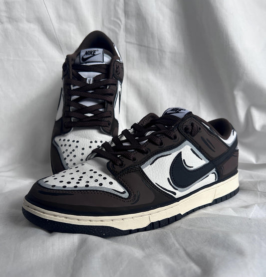 Nike Dunk Low Custom Sketch Style – Hand Painted Cartoon Effect – Personalized Colorway – Custom Sneakers