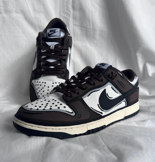 Nike Dunk Low Custom Sketch Style – Hand Painted Cartoon Effect – Personalized Colorway – Custom Sneakers