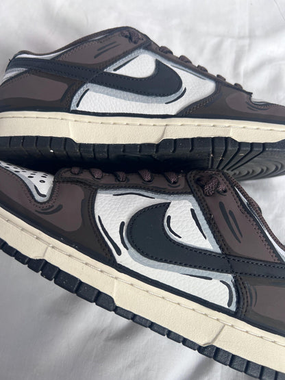 Nike Dunk Low Custom Sketch Style – Hand Painted Cartoon Effect – Personalized Colorway – Custom Sneakers