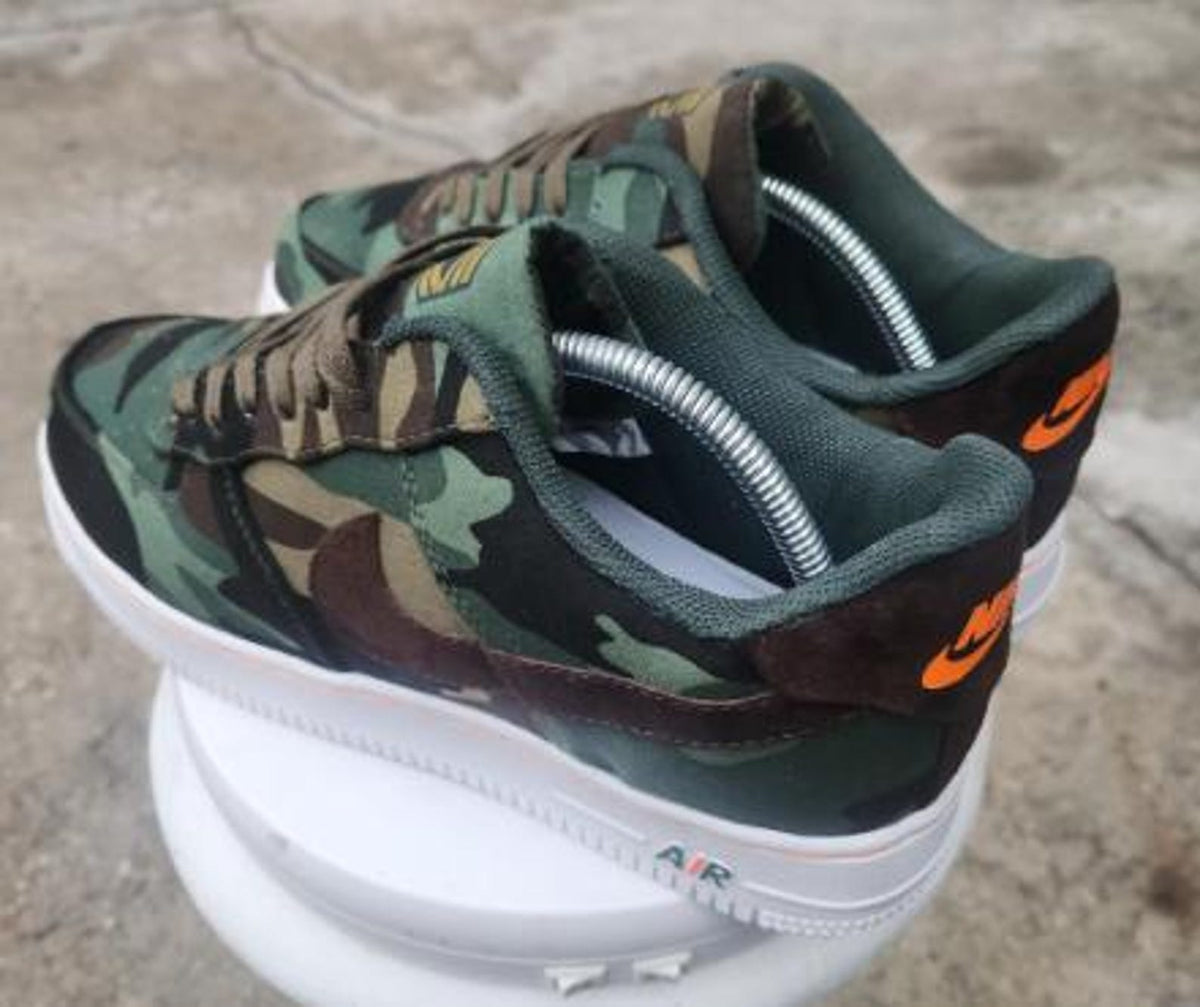 Custom Air Force 1 Sneakers – Handcrafted Camo Design