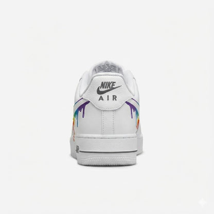 Custom Nike Air Force 1 Shoes | Rainbow Outline Swoosh | Pride Drip Sneakers AF1