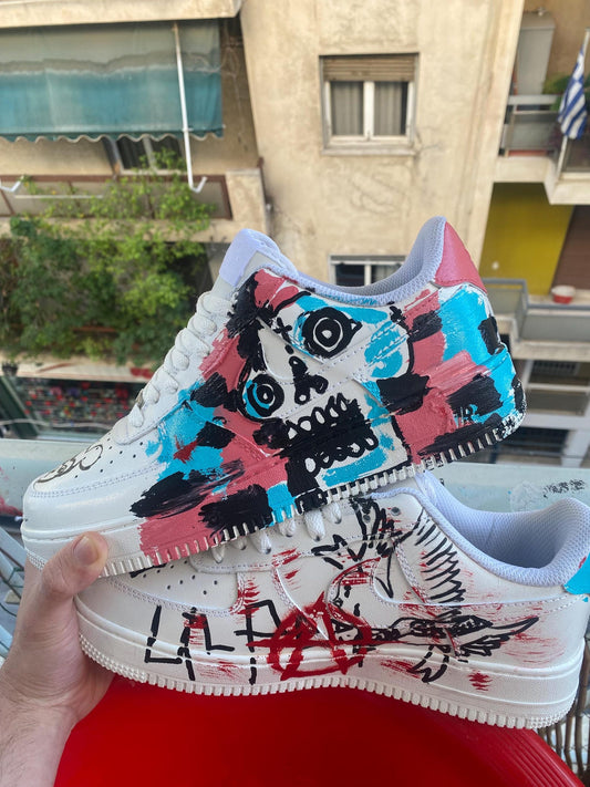 Custom Lil Peep Nike Air Force 1 Sneakers: Hand-Painted Wearable Art available for personalisation