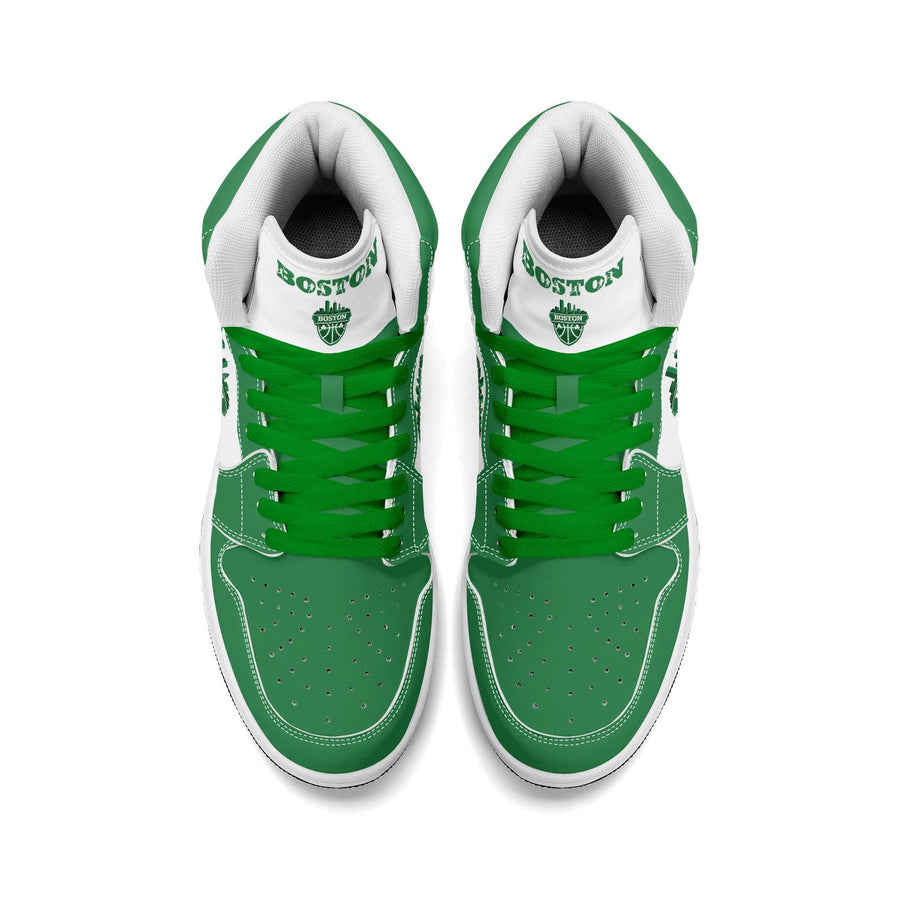 Boston Basketball Team Sneakers for Men & Women Leprechaun Team Themed Basketball Sport Shoes Irish Green White Custom