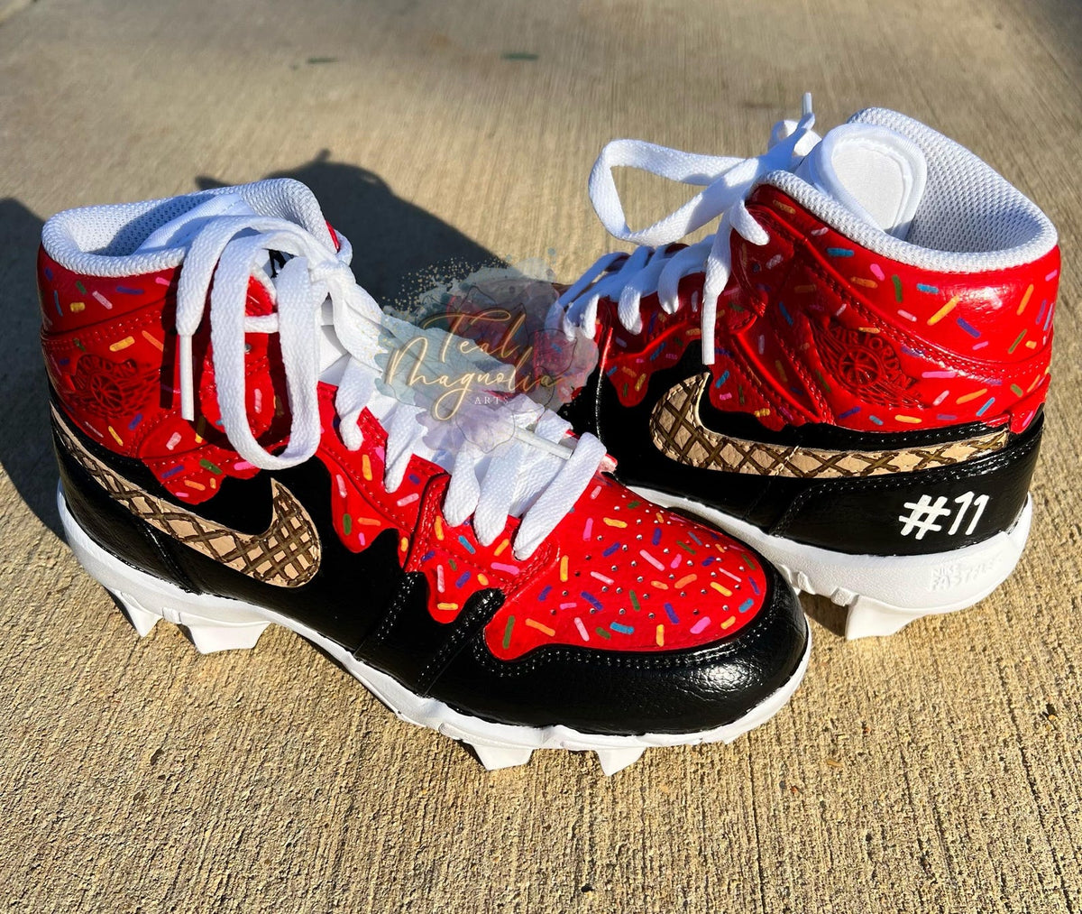 Customizable Hand Painted YOUTH Baseball Cleats