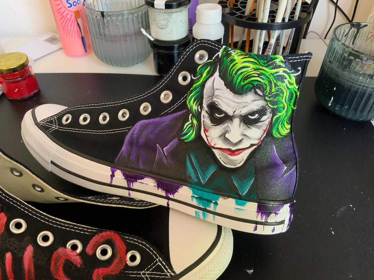Custom Hand Painted Sneakers – Horror Shoes – Personalized Art Shoes – Unique Gift Why So Serious Converse