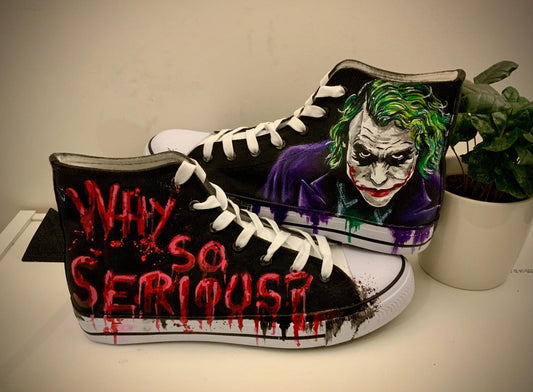 Custom Hand Painted Sneakers – Horror Shoes – Personalized Art Shoes – Unique Gift Why So Serious Converse