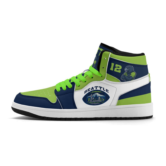 Seattle Football Team Shoes for Men & Women Team Themed Basketball Shoes Custom Blue Green Football Sneaker Seattle Sneakers Seattle Gift