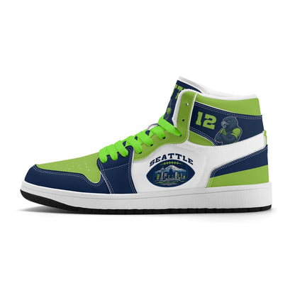 Seattle Football Team Shoes for Men & Women Team Themed Basketball Shoes Custom Blue Green Football Sneaker Seattle Sneakers Seattle Gift