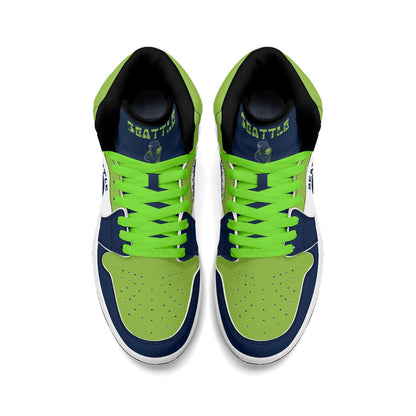 Seattle Football Team Shoes for Men & Women Team Themed Basketball Shoes Custom Blue Green Football Sneaker Seattle Sneakers Seattle Gift