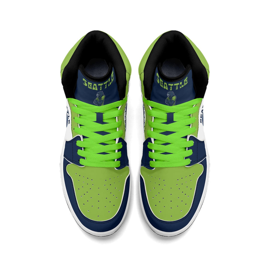 Seattle Football Team Shoes for Men & Women Team Themed Basketball Shoes Custom Blue Green Football Sneaker Seattle Sneakers Seattle Gift