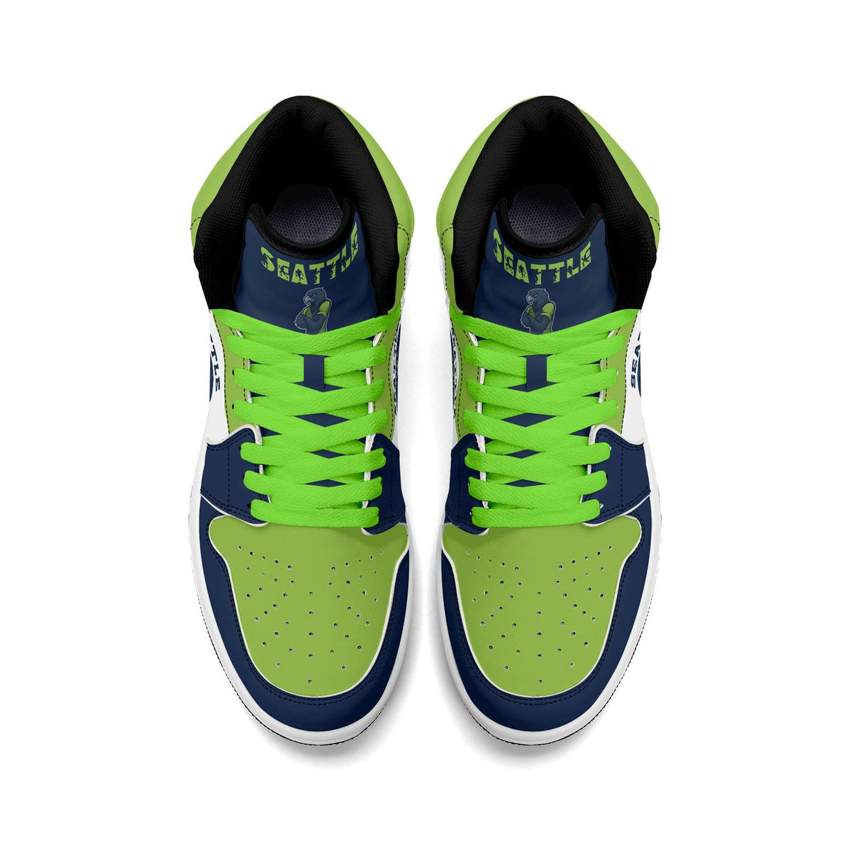 Seattle Football Team Shoes for Men & Women Team Themed Basketball Shoes Custom Blue Green Football Sneaker Seattle Sneakers Seattle Gift