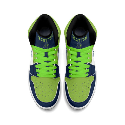 Seattle Football Team Shoes for Men & Women Team Themed Basketball Shoes Custom Blue Green Football Sneaker Seattle Sneakers Seattle Gift