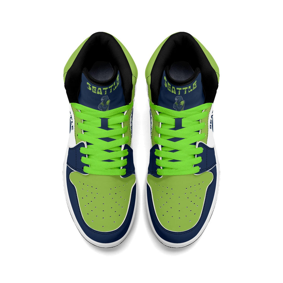 Seattle Football Team Shoes for Men & Women Team Themed Basketball Shoes Custom Blue Green Football Sneaker Seattle