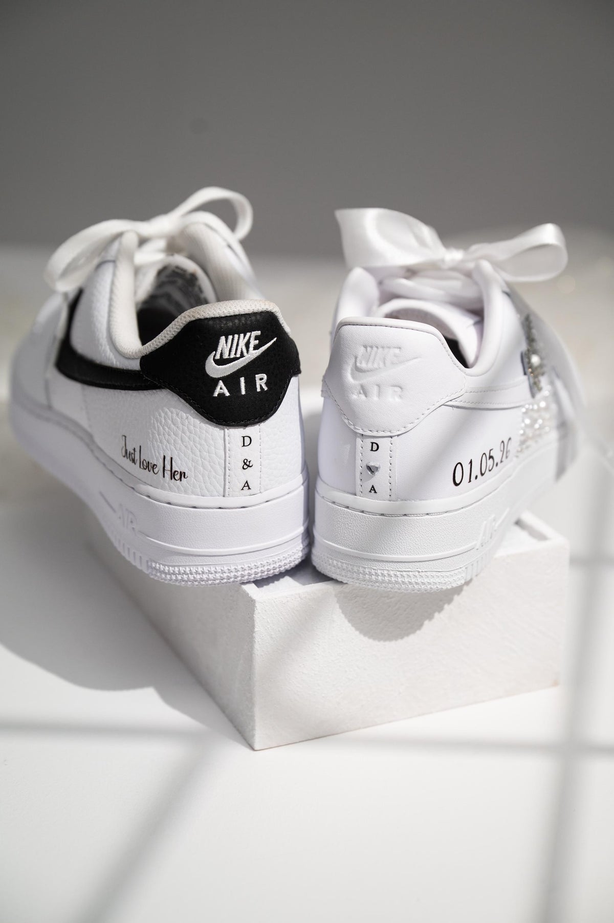 Personalized Wedding Sneakers for Mr and Mrs, Air Force 1 – Nike Bridal & Groom Custom Wedding Shoes