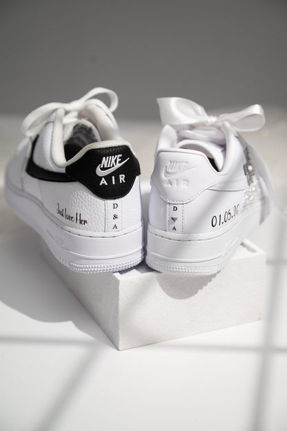 Personalized Wedding Sneakers for Mr and Mrs, Air Force 1 – Nike Bridal & Groom Custom Wedding Shoes