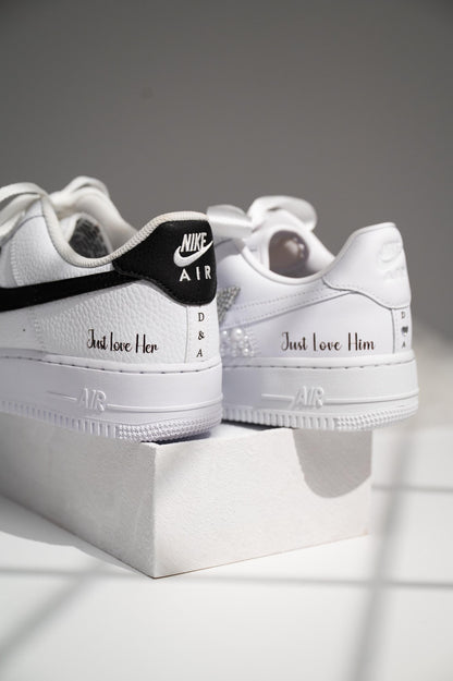 Personalized Wedding Sneakers for Mr and Mrs, Air Force 1 – Nike Bridal & Groom Custom Wedding Shoes