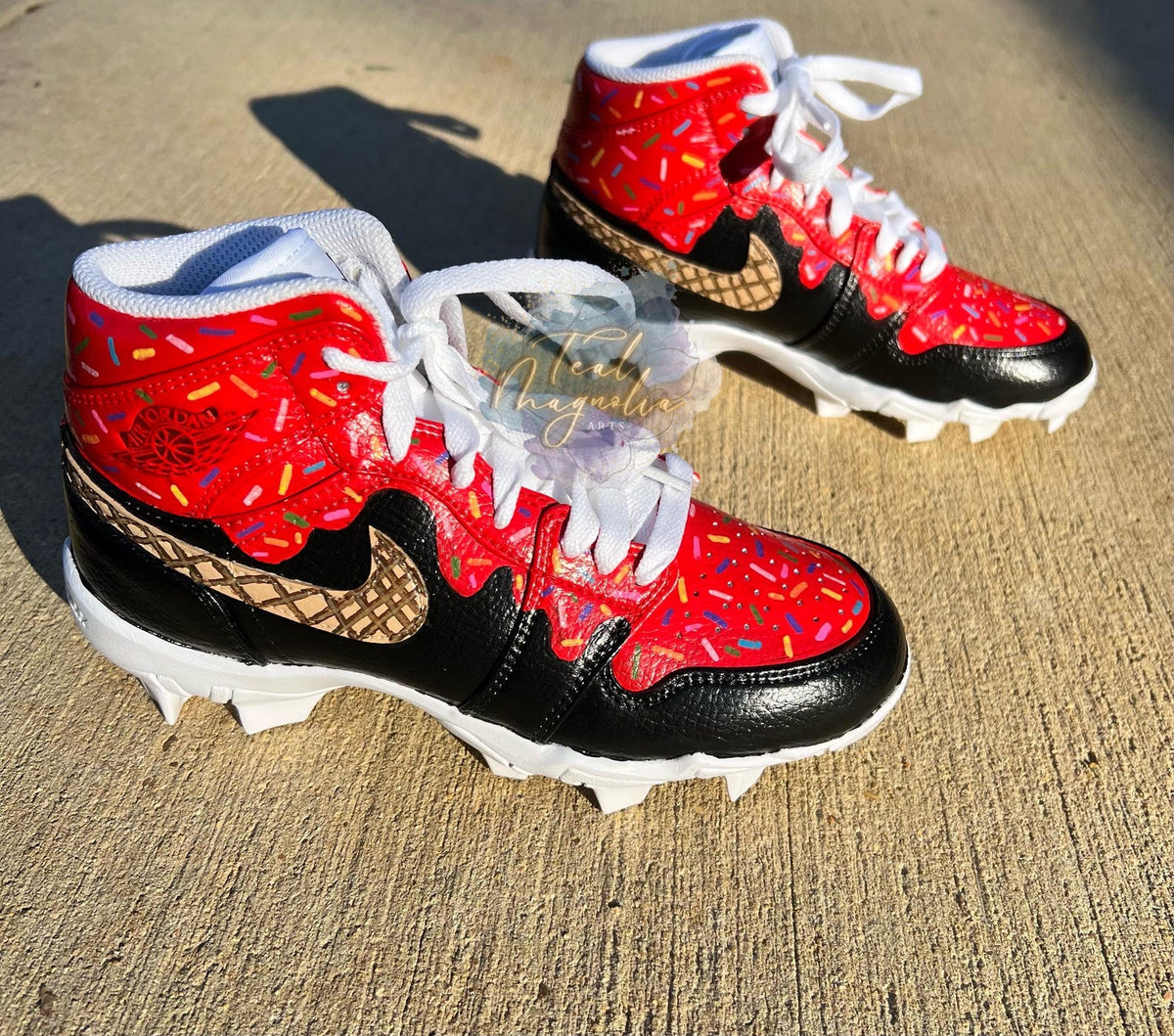 Customizable Hand Painted YOUTH Baseball Cleats