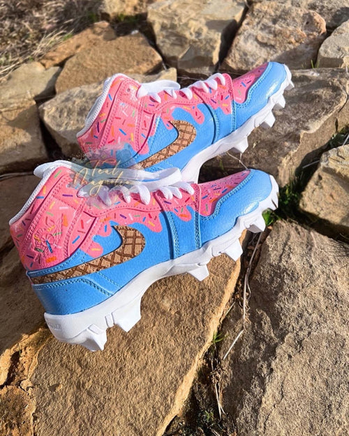 Customizable Hand Painted YOUTH Baseball Cleats