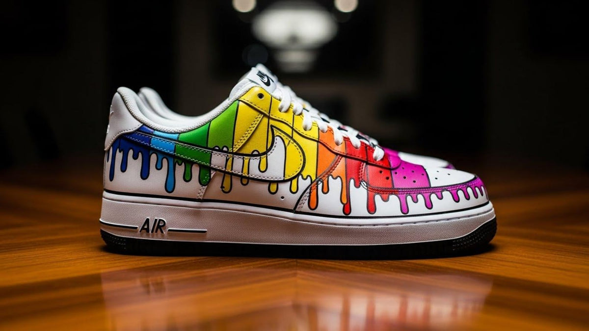 Hand-Painted Custom Air Force 1 Sneakers | Rainbow Colours Drips Shoes l Birthday Gift l Graduation Gift