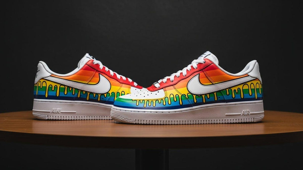 Hand-Painted Custom Air Force 1 Sneakers | Rainbow Colours Drips Shoes l Birthday Gift l Graduation Gift