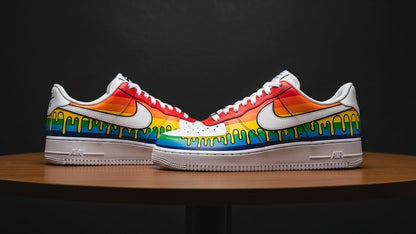 Hand-Painted Custom Air Force 1 Sneakers | Rainbow Colours Drips Shoes l Birthday Gift l Graduation Gift