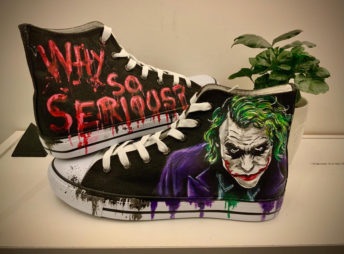 Custom Hand Painted Sneakers – Horror Shoes – Personalized Art Shoes – Unique Gift Why So Serious Converse