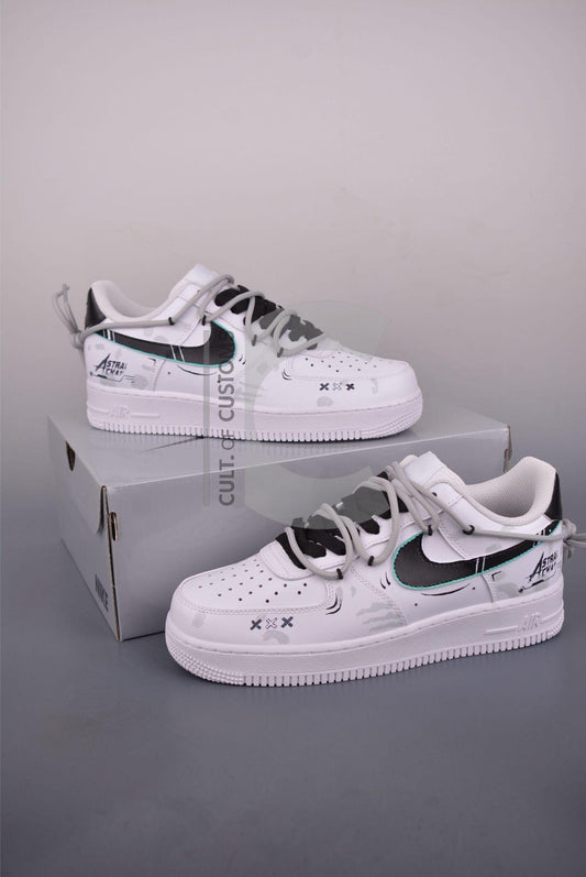 Custom Air force one Handpainted minimalist gamer gift and white shoes design for streetwear lovers