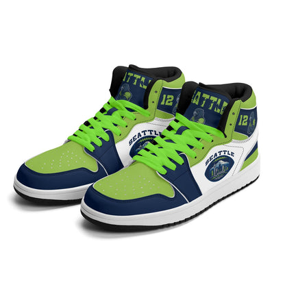Seattle Football Team Shoes for Men & Women Team Themed Basketball Shoes Custom Blue Green Football Sneaker Seattle Sneakers Seattle Gift