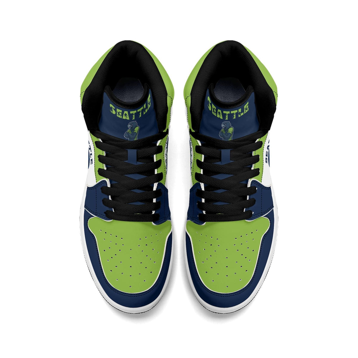 Seattle Football Team Shoes for Men & Women Team Themed Basketball Shoes Custom Blue Green Football Sneaker Seattle Sneakers Seattle Gift