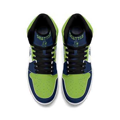 Seattle Football Team Shoes for Men & Women Team Themed Basketball Shoes Custom Blue Green Football Sneaker Seattle Sneakers Seattle Gift