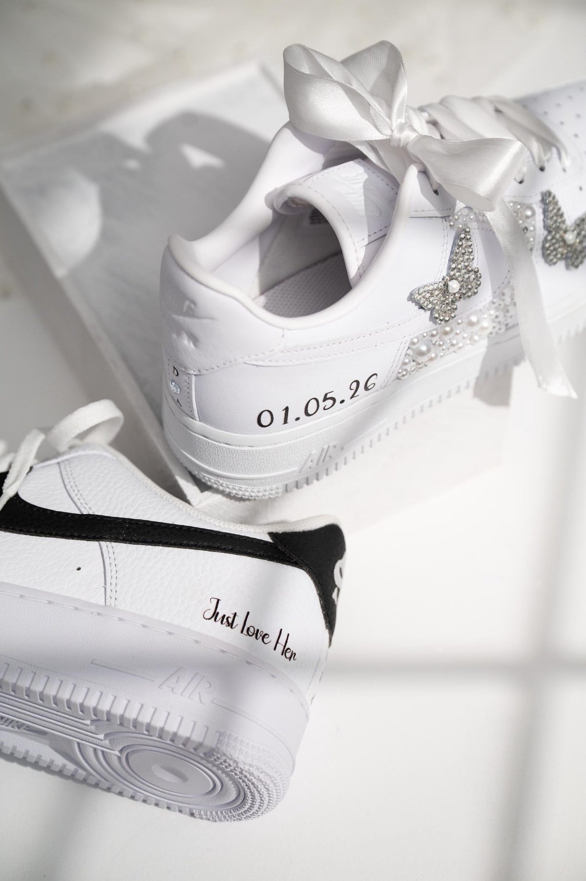 Personalized Wedding Sneakers for Mr and Mrs, Air Force 1 – Nike Bridal & Groom Custom Wedding Shoes