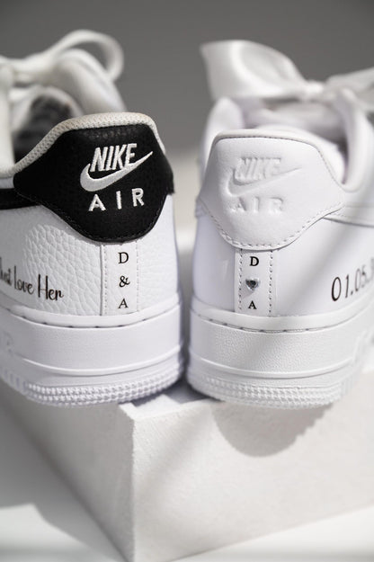 Personalized Wedding Sneakers for Mr and Mrs, Air Force 1 – Nike Bridal & Groom Custom Wedding Shoes
