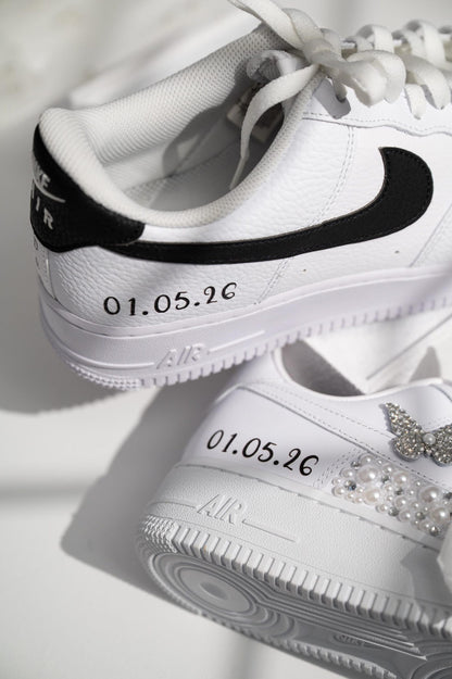 Personalized Wedding Sneakers for Mr and Mrs, Air Force 1 – Nike Bridal & Groom Custom Wedding Shoes