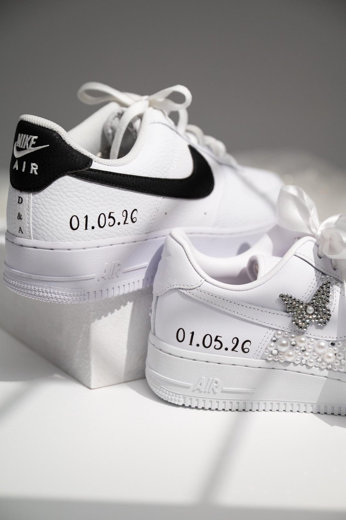 Personalized Wedding Sneakers for Mr and Mrs, Air Force 1 – Nike Bridal & Groom Custom Wedding Shoes
