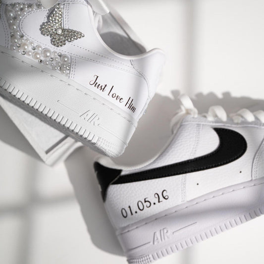 Personalized Wedding Sneakers for Mr and Mrs, Air Force 1 – Nike Bridal & Groom Custom Wedding Shoes
