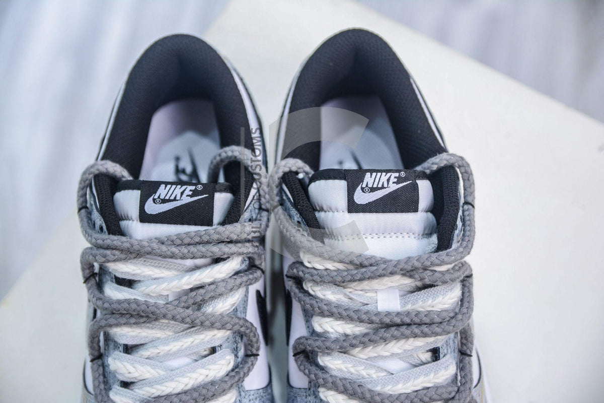 Custom Dunk low Grey Handpainted shoes greek god extra laces customized shoes