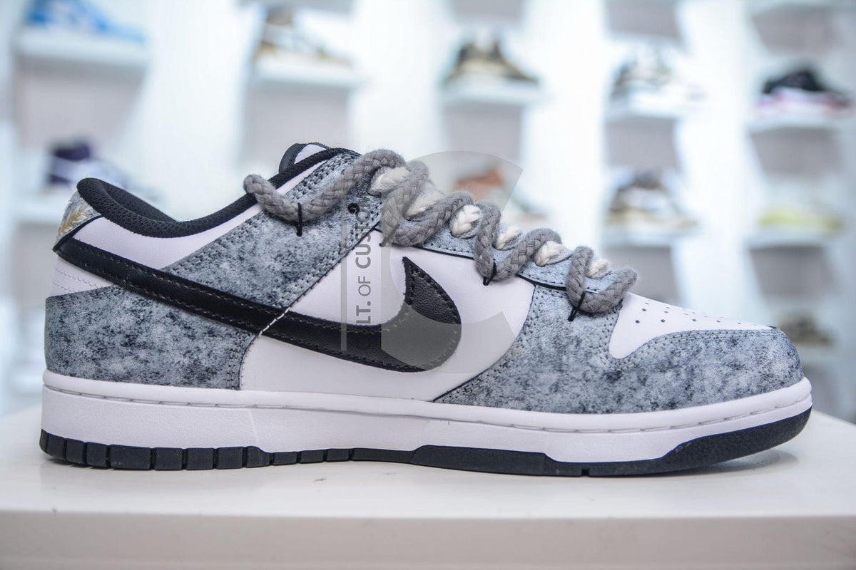 Custom Dunk low Grey Handpainted shoes greek god extra laces customized shoes
