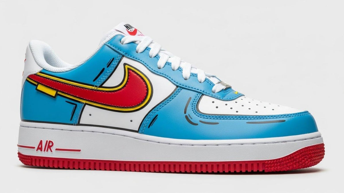 Red Blue Cartoon Line Art Custom Air Force 1 Sneakers l Birthday Gift l Graduation Gift