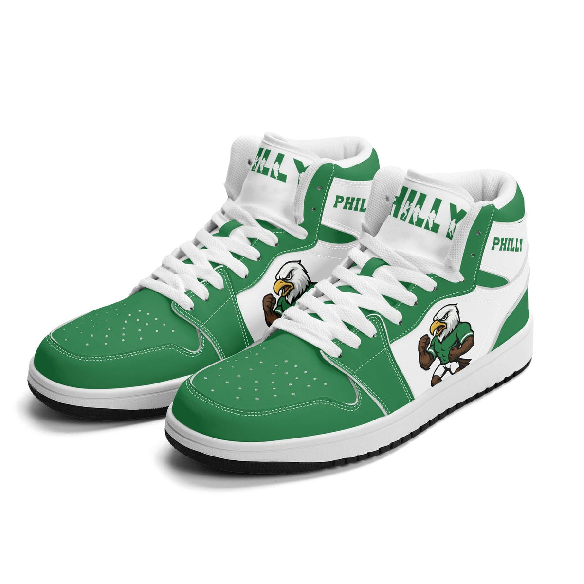 Philadelphia Football Team Shoes for Men & Women Team Themed Football Sport Shoes Custom Football Sneakers Philly Sneakers Philadelphia Gift