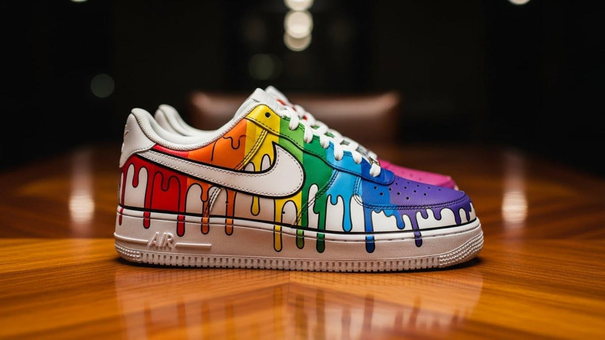 Hand-Painted Custom Air Force 1 Sneakers | Rainbow Colours Drips Shoes l Birthday Gift l Graduation Gift