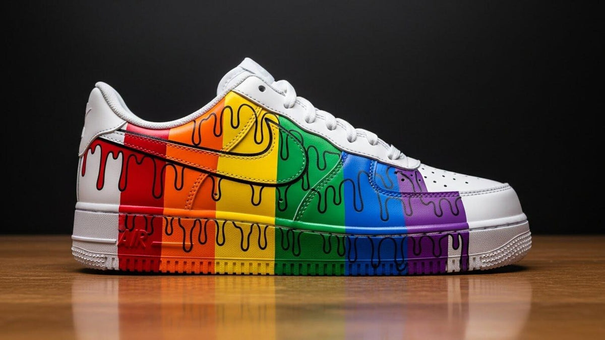 Hand-Painted Custom Air Force 1 Sneakers | Rainbow Colours Drips Shoes l Birthday Gift l Graduation Gift