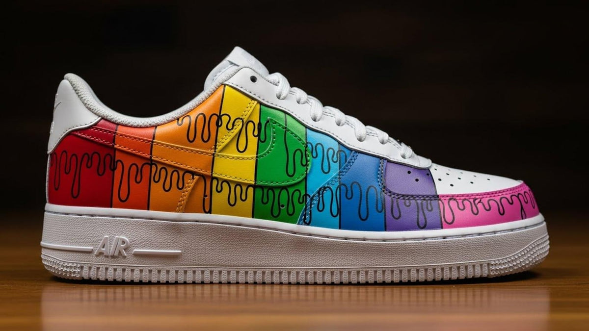 Hand-Painted Custom Air Force 1 Sneakers | Rainbow Colours Drips Shoes l Birthday Gift l Graduation Gift