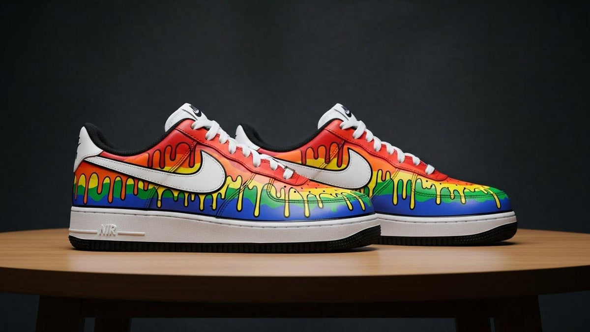 Hand-Painted Custom Air Force 1 Sneakers | Rainbow Colours Drips Shoes l Birthday Gift l Graduation Gift