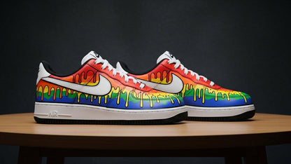 Hand-Painted Custom Air Force 1 Sneakers | Rainbow Colours Drips Shoes l Birthday Gift l Graduation Gift
