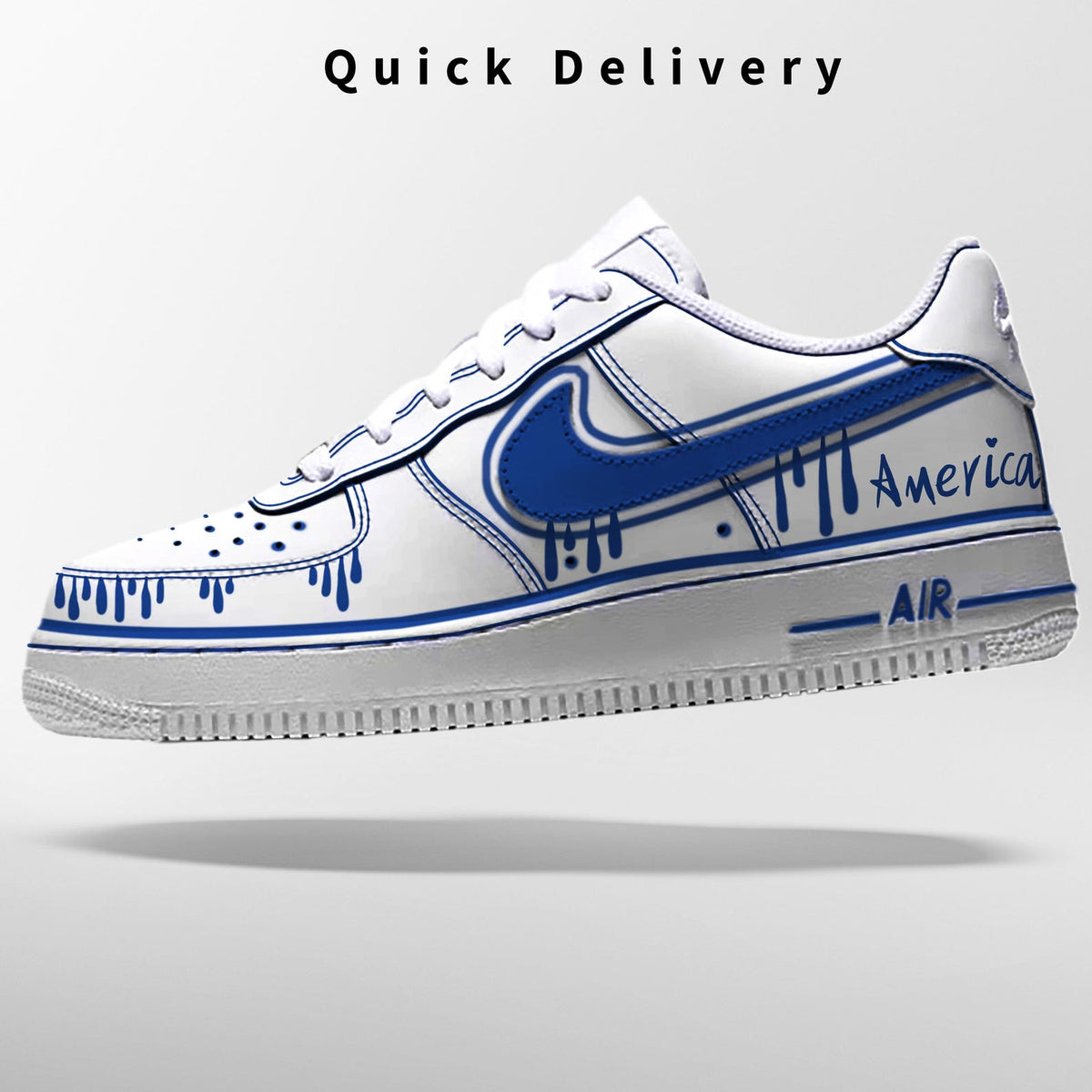 Custom Air Force 1 & Hand-Painted Af1 Shoes - Black White Drip On White Leather, Customized Sneakers, DIY Gift for Sneaker Lovers,Airforce1