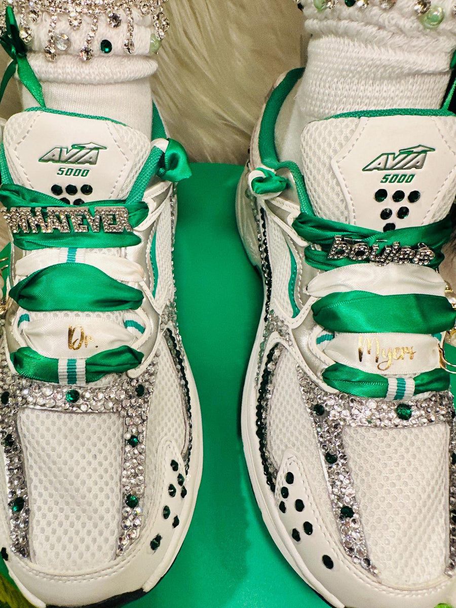 Custom Rhinestone Embellished Sneakers: Statement Footwear, Unique Design