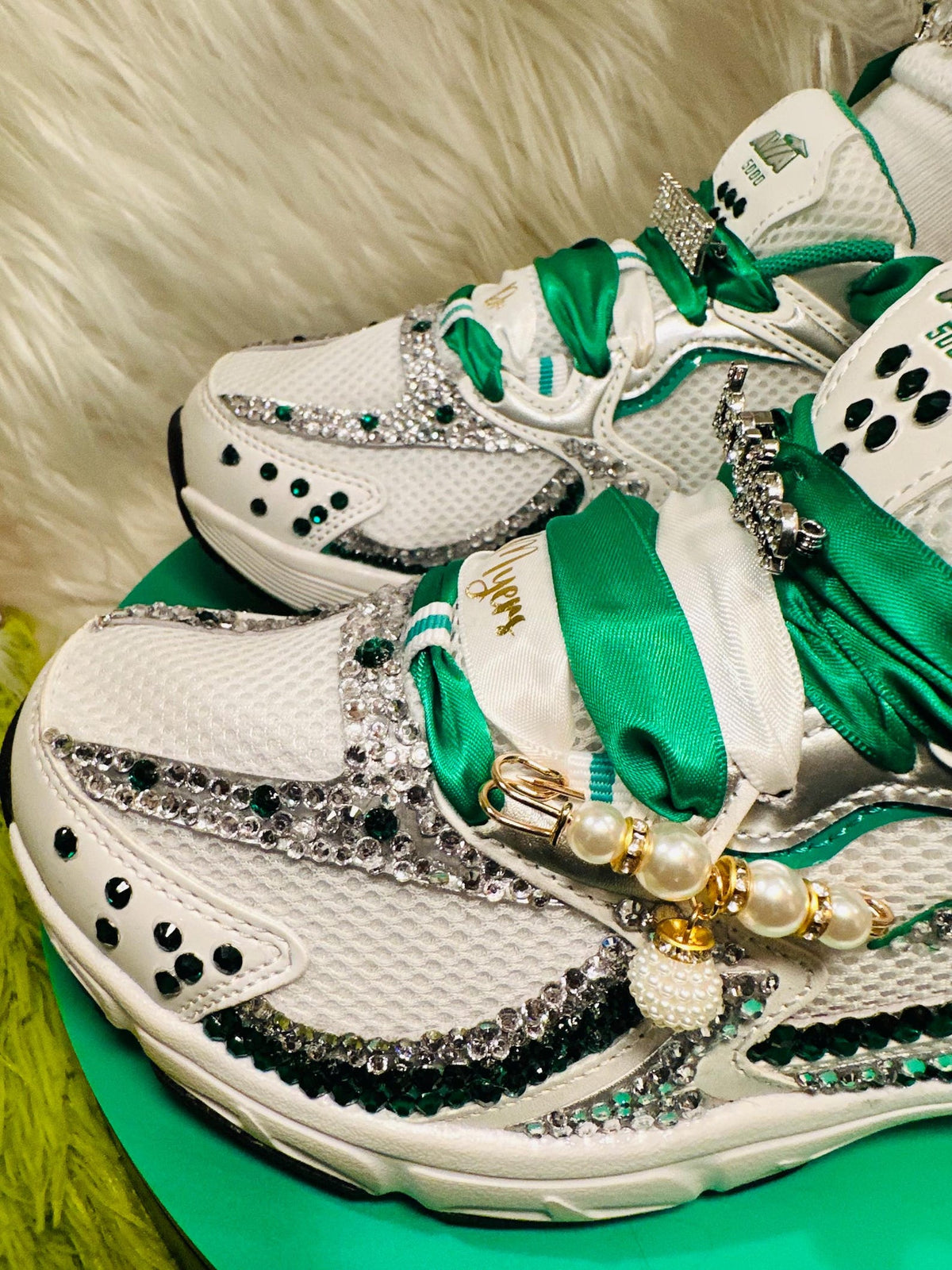 Custom Rhinestone Embellished Sneakers: Statement Footwear, Unique Design